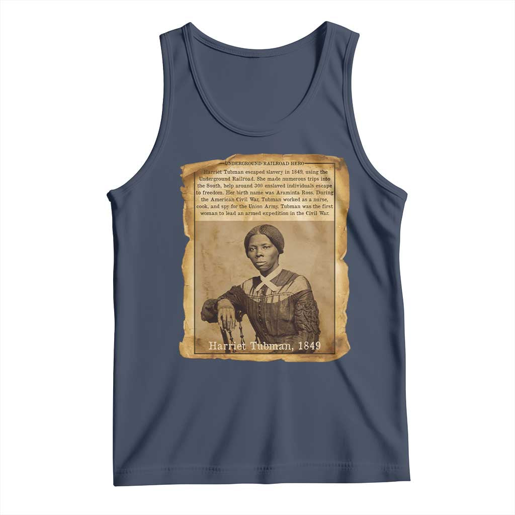 Harriet Tubman Tribute Tank Top Civil Rights Leader Black History Gift TS12 Navy Print Your Wear