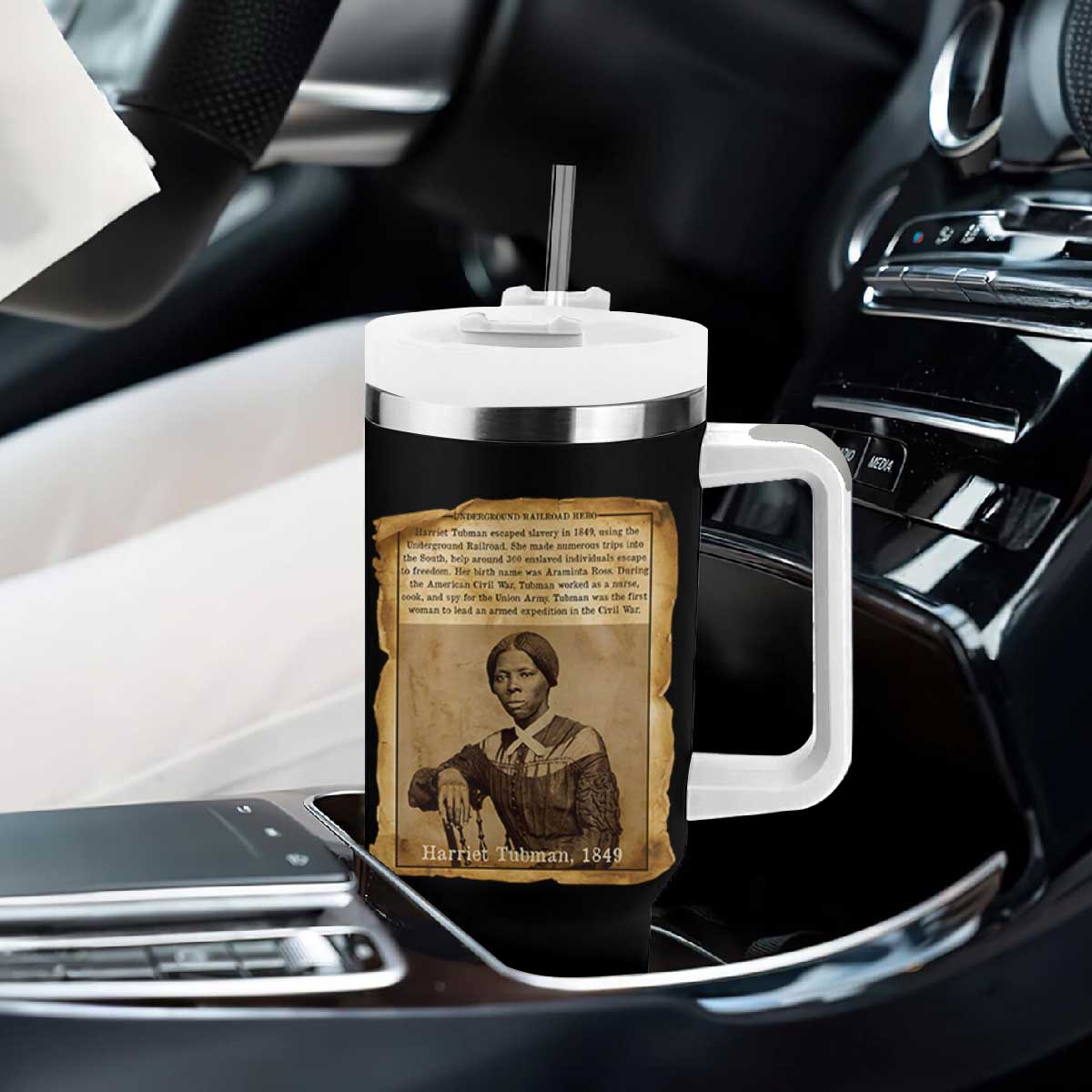 Harriet Tubman Tribute Tumbler With Handle Civil Rights Leader Black History Gift TS12 Print Your Wear