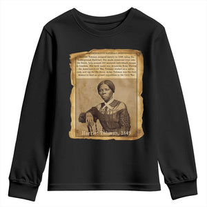 Harriet Tubman Tribute Youth Sweatshirt Civil Rights Leader Black History Gift TS12 Black Print Your Wear