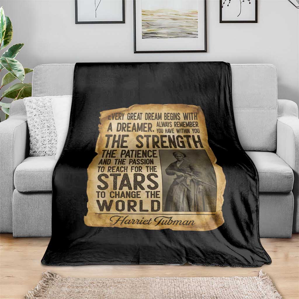 Harriet Tubman Quote Throw Blanket Strength Patience Passion To Change The World TS12 Print Your Wear