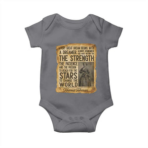 Harriet Tubman Quote Baby Onesie Strength Patience Passion To Change The World TS12 Charcoal Print Your Wear