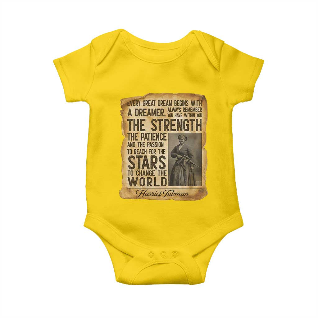 Harriet Tubman Quote Baby Onesie Strength Patience Passion To Change The World TS12 Daisy Print Your Wear
