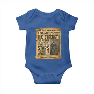 Harriet Tubman Quote Baby Onesie Strength Patience Passion To Change The World TS12 Royal Blue Print Your Wear