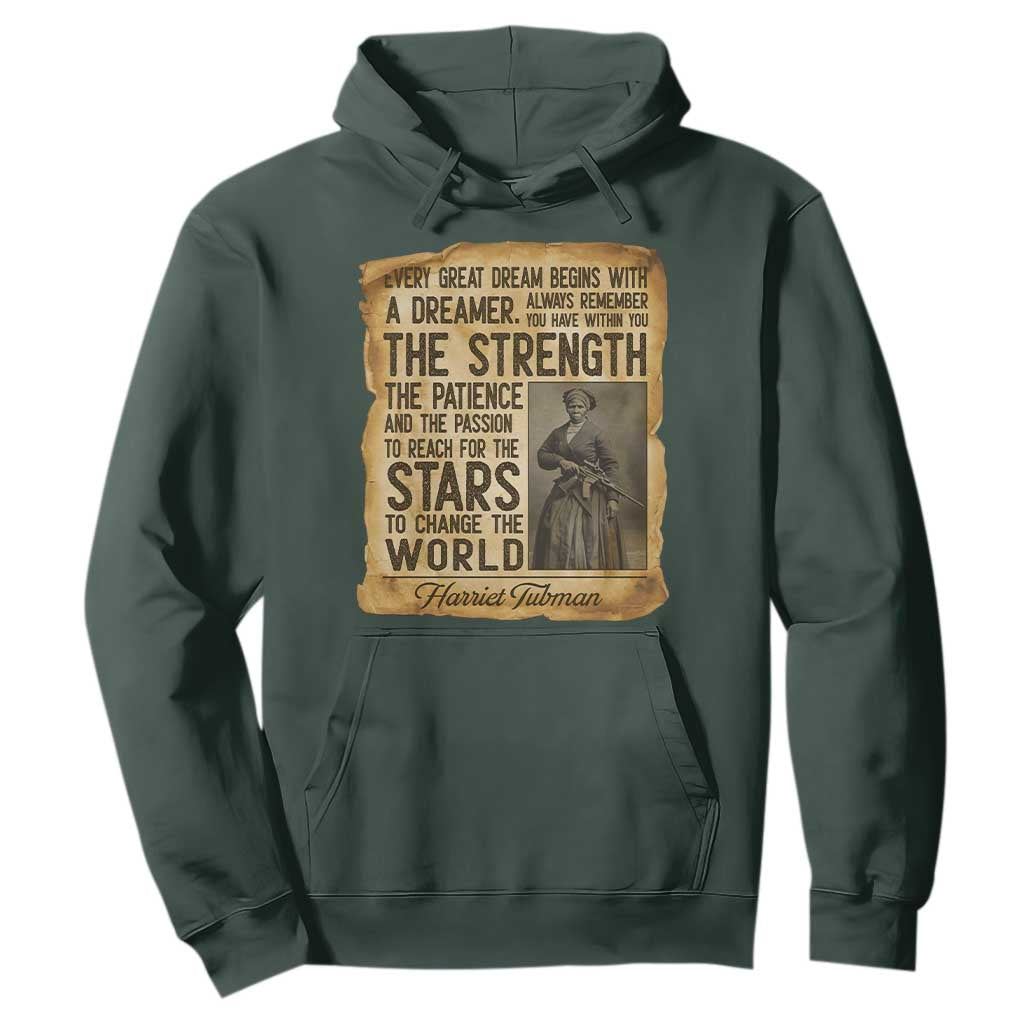 Harriet Tubman Quote Hoodie Strength Patience Passion To Change The World TS12 Dark Forest Green Print Your Wear