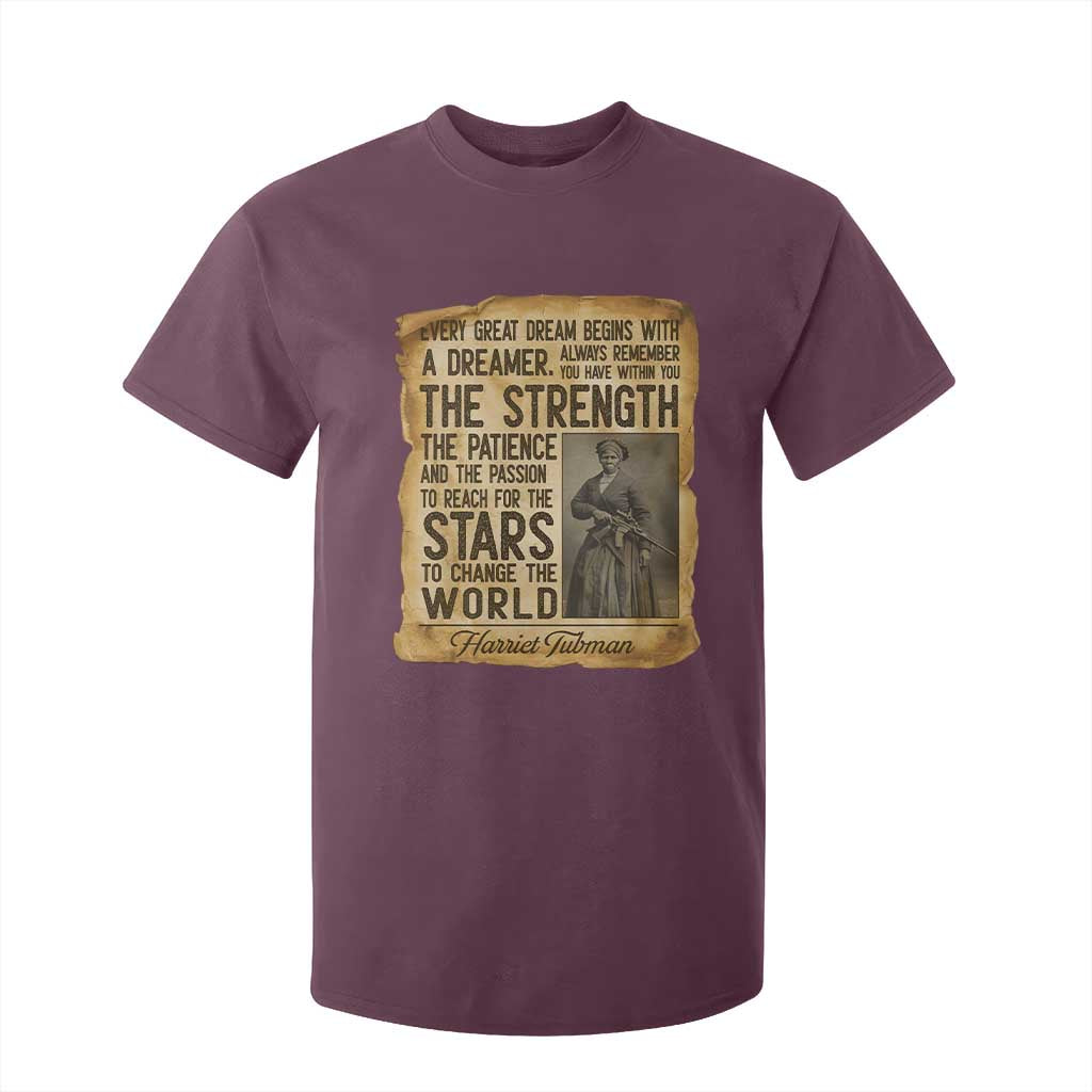 Harriet Tubman Quote T Shirt For Kid Strength Patience Passion To Change The World TS12 Maroon Print Your Wear