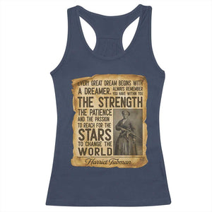 Harriet Tubman Quote Racerback Tank Top Strength Patience Passion To Change The World TS12 Navy Print Your Wear