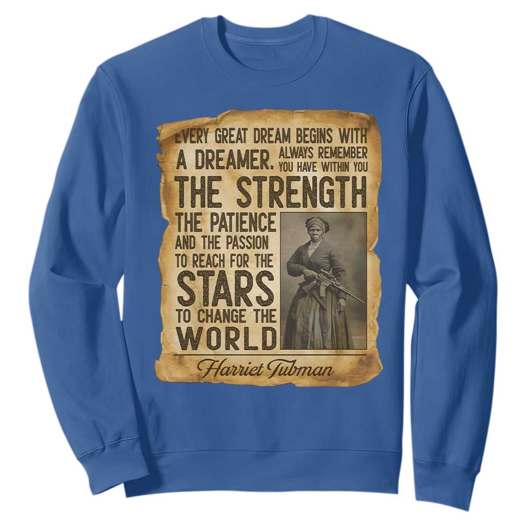 Harriet Tubman Quote Sweatshirt Strength Patience Passion To Change The World TS12 Royal Blue Print Your Wear