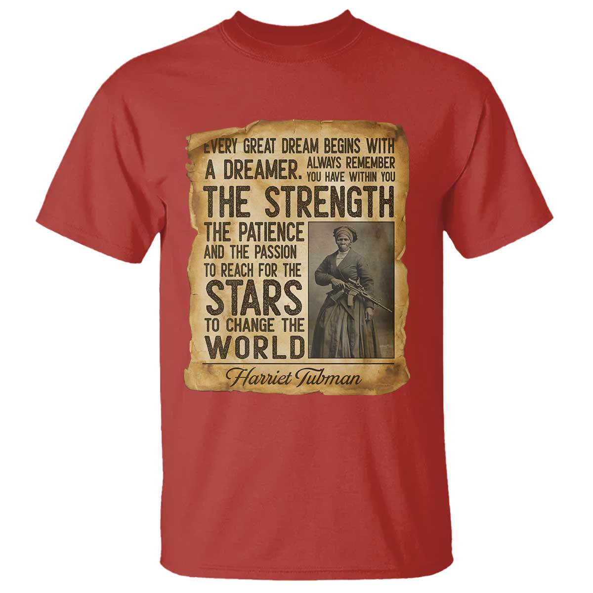 Harriet Tubman Quote T Shirt Strength Patience Passion To Change The World TS12 Red Print Your Wear