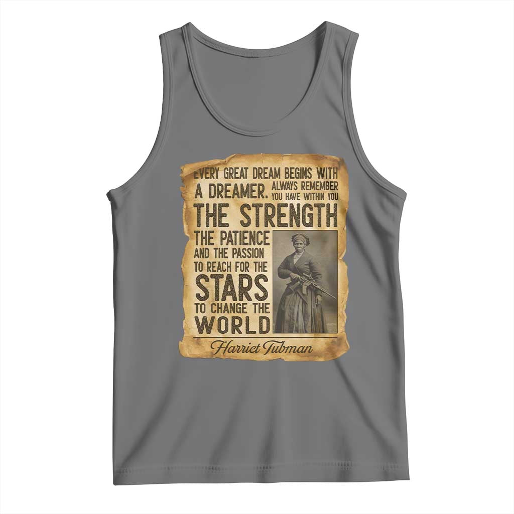 Harriet Tubman Quote Tank Top Strength Patience Passion To Change The World TS12 Black Heather Print Your Wear