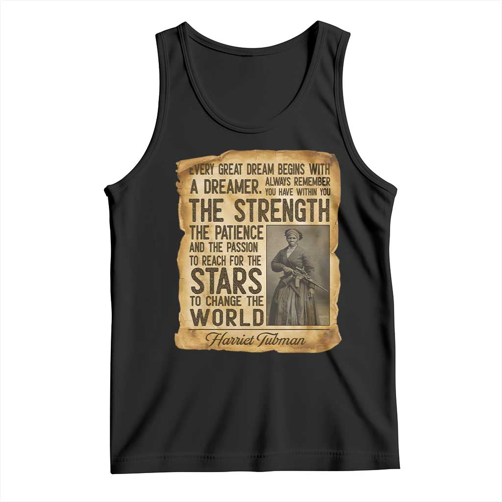 Harriet Tubman Quote Tank Top Strength Patience Passion To Change The World TS12 Black Print Your Wear