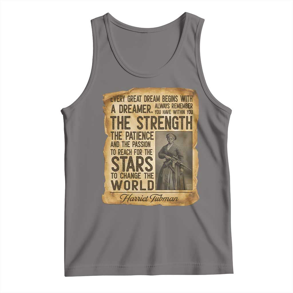 Harriet Tubman Quote Tank Top Strength Patience Passion To Change The World TS12 Deep Heather Print Your Wear