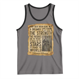 Harriet Tubman Quote Tank Top Strength Patience Passion To Change The World TS12 Deep Heather Black Print Your Wear