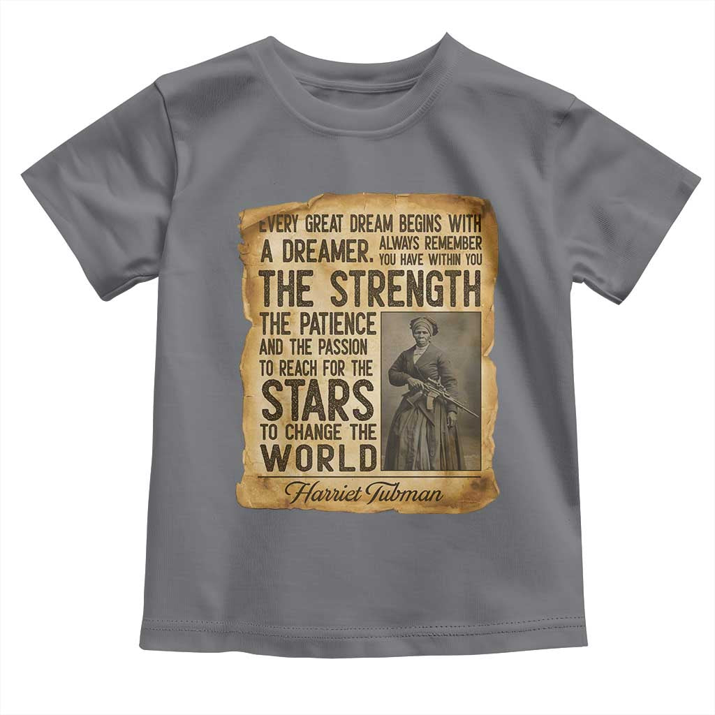 Harriet Tubman Quote Toddler T Shirt Strength Patience Passion To Change The World TS12 Charcoal Print Your Wear