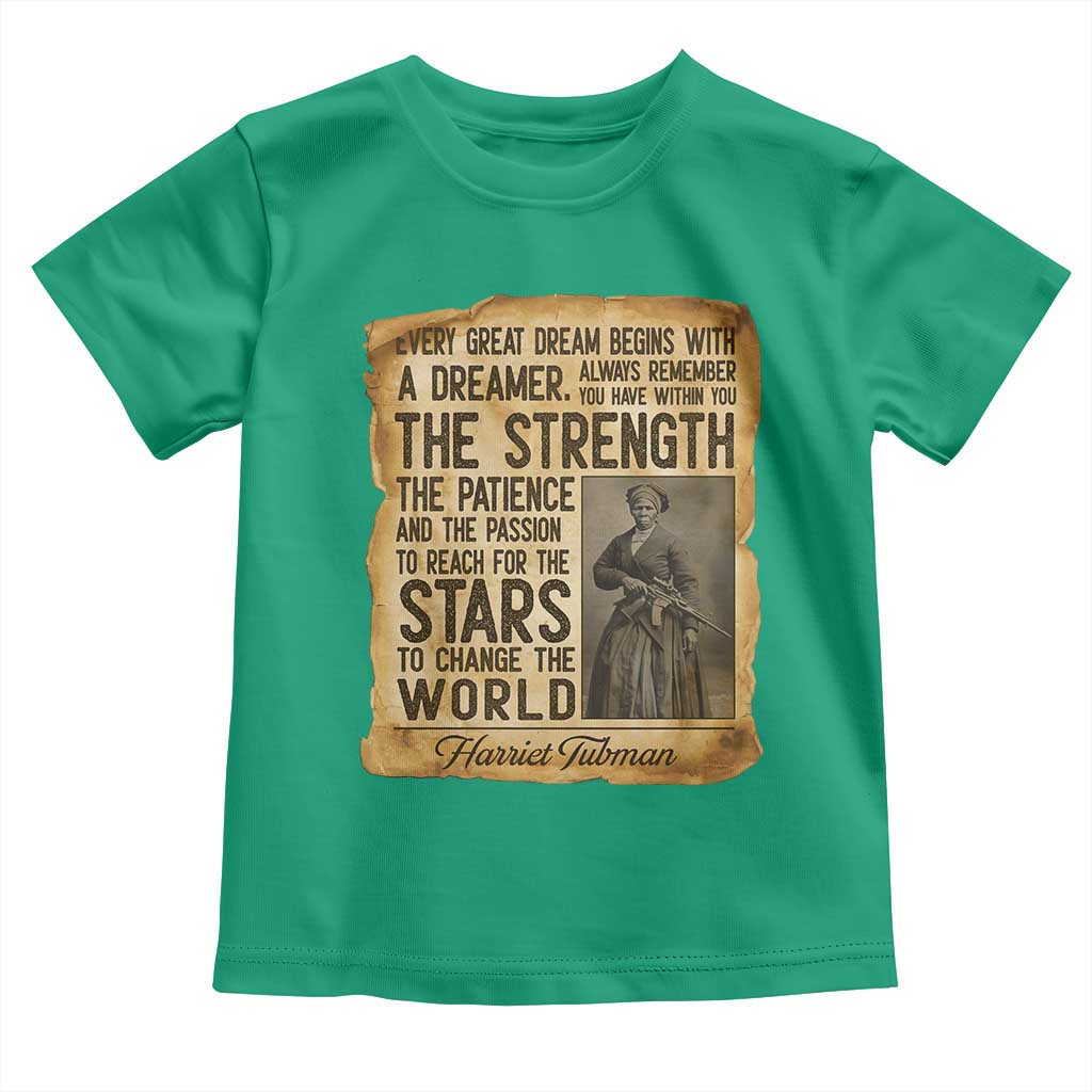Harriet Tubman Quote Toddler T Shirt Strength Patience Passion To Change The World TS12 Irish Green Print Your Wear