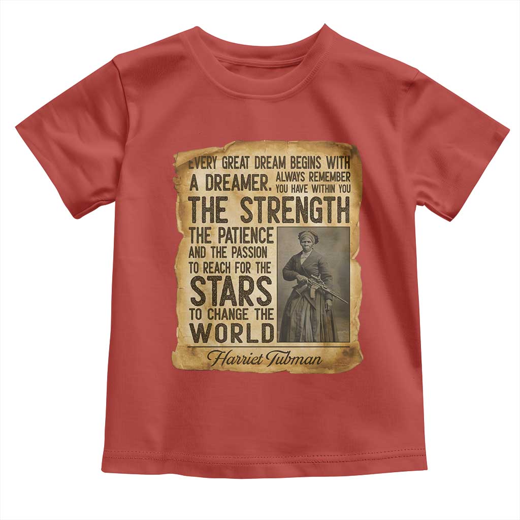 Harriet Tubman Quote Toddler T Shirt Strength Patience Passion To Change The World TS12 Red Print Your Wear