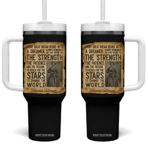 Harriet Tubman Quote Tumbler With Handle Strength Patience Passion To Change The World TS12 One Size: 40 oz Black Print Your Wear
