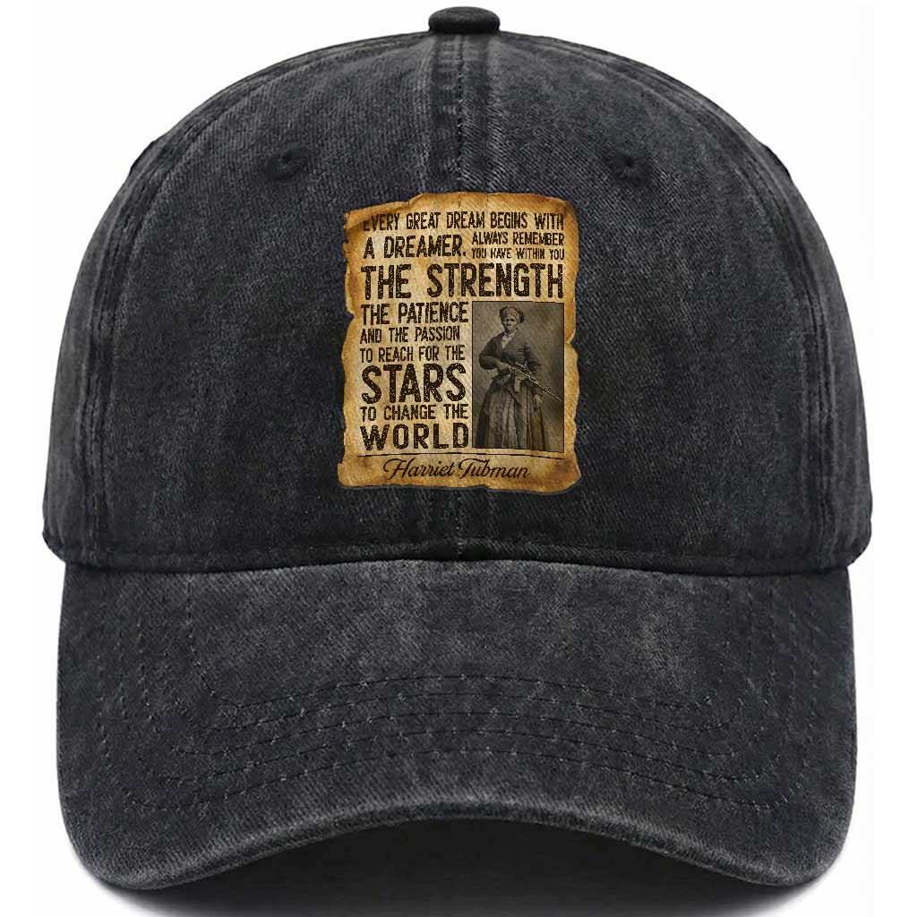 Harriet Tubman Quote Washed Cotton Baseball Cap Strength Patience Passion To Change The World TS12 Print Your Wear