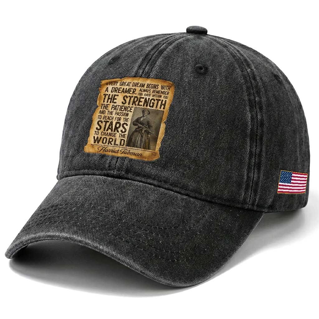 Harriet Tubman Quote Washed Cotton Baseball Cap Strength Patience Passion To Change The World TS12 Print Your Wear
