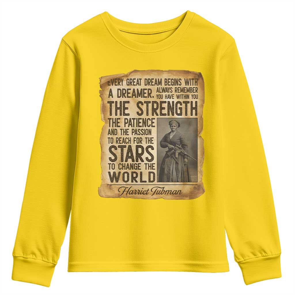 Harriet Tubman Quote Youth Sweatshirt Strength Patience Passion To Change The World TS12 Daisy Print Your Wear