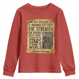 Harriet Tubman Quote Youth Sweatshirt Strength Patience Passion To Change The World TS12 Red Print Your Wear