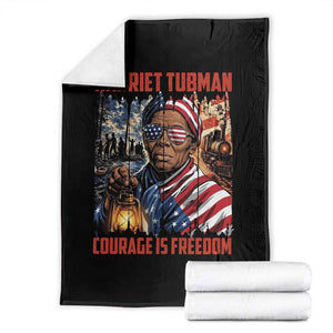 Harriet Tubman Courage Is Freedom Throw Blanket Black History Gift TS12 Black Print Your Wear