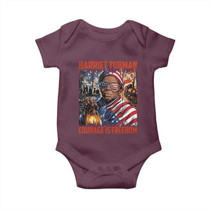 Harriet Tubman Courage Is Freedom Baby Onesie Black History Gift TS12 Maroon Print Your Wear