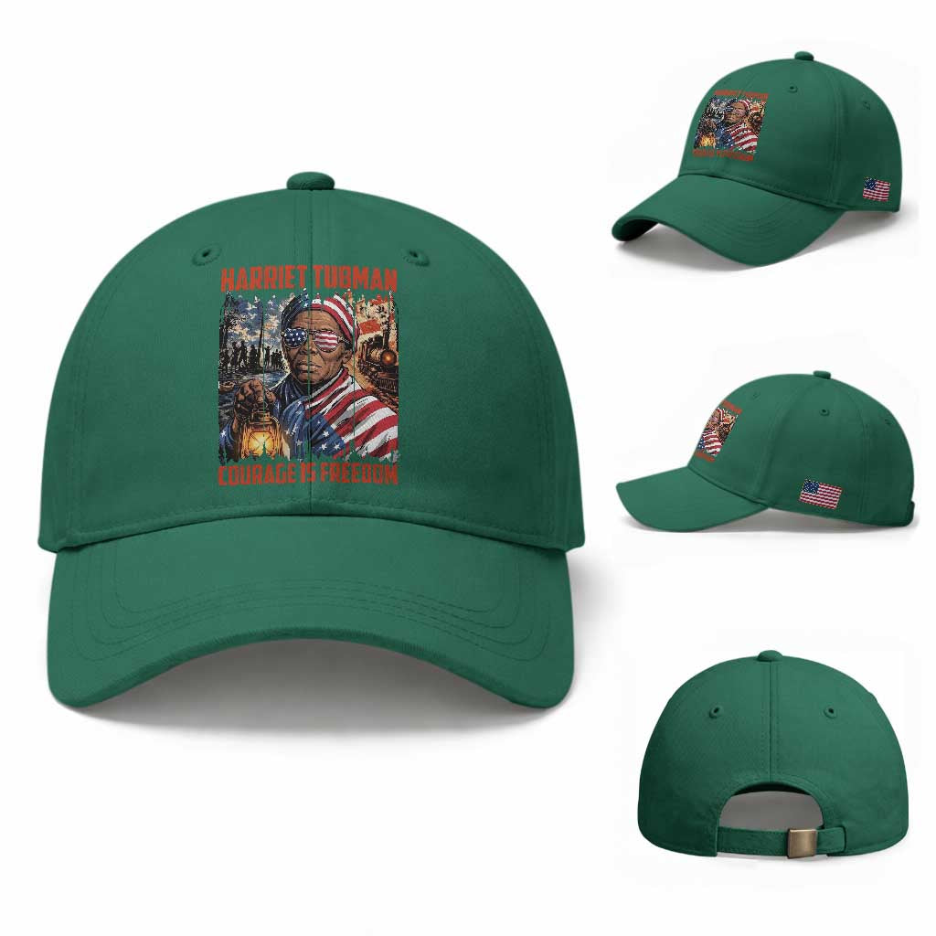 Harriet Tubman Courage Is Freedom Baseball Cap Black History Gift TS12 Baseball Cap Universal Fit Irish Green Print Your Wear