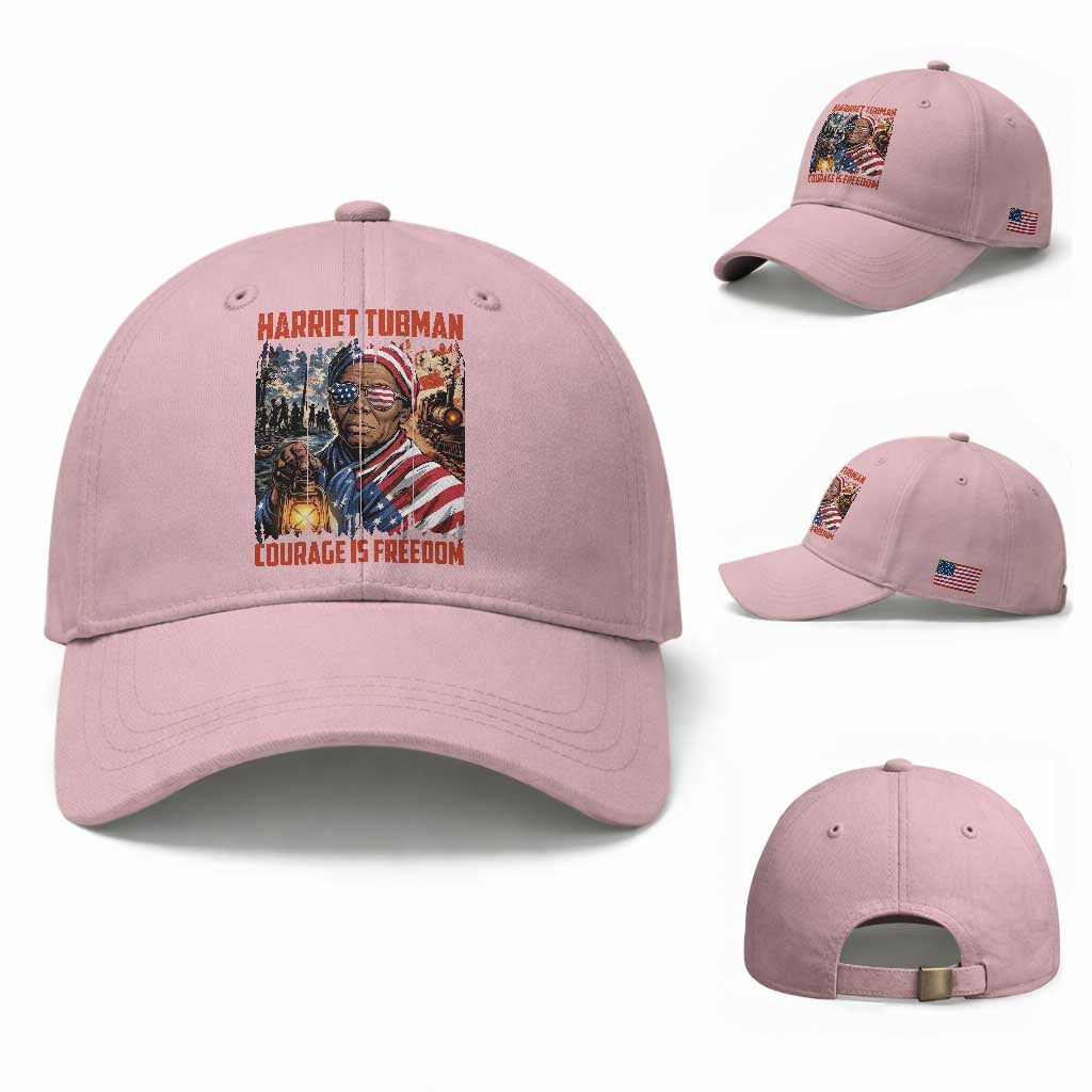 Harriet Tubman Courage Is Freedom Baseball Cap Black History Gift TS12 Baseball Cap Universal Fit Light Pink Print Your Wear
