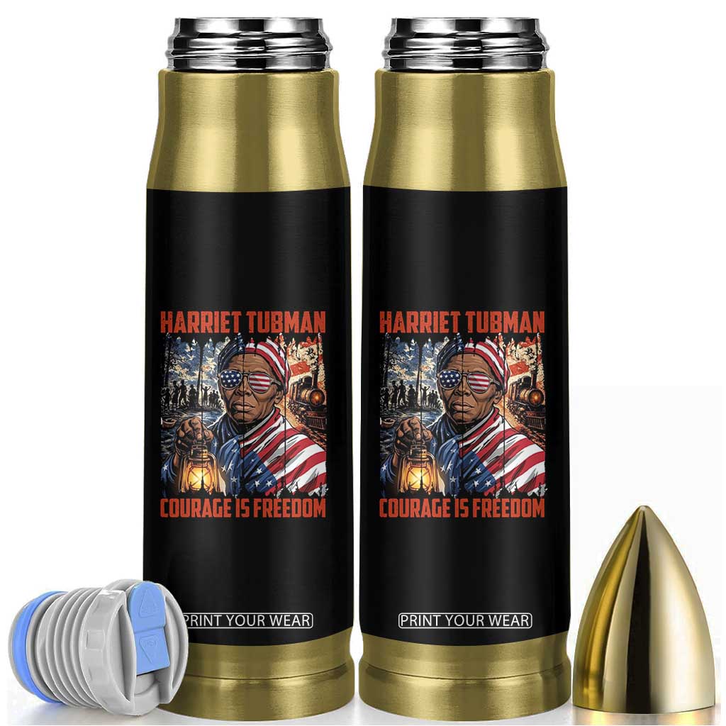 Harriet Tubman Courage Is Freedom Bullet Tumbler Black History Gift TS12 Black Print Your Wear