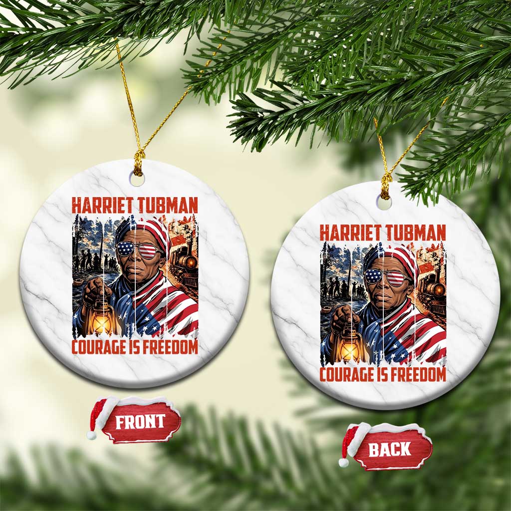 Harriet Tubman Courage Is Freedom Ceramic Ornament Black History Gift TS12 1pc White Marble Print Your Wear