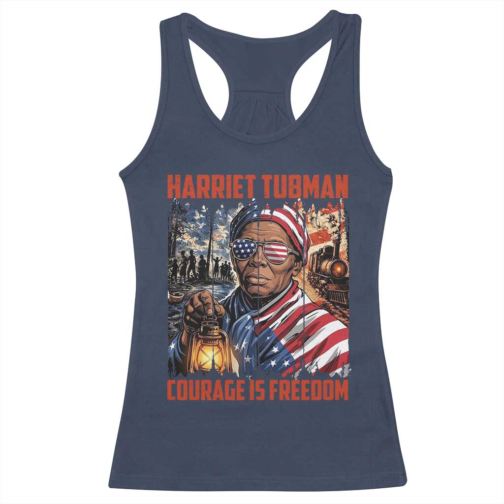 Harriet Tubman Courage Is Freedom Racerback Tank Top Black History Gift TS12 Navy Print Your Wear