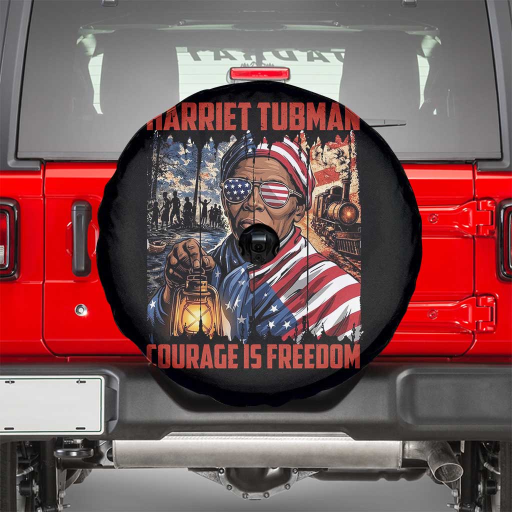Harriet Tubman Courage Is Freedom Spare Tire Cover Black History Gift TS12 Black Print Your Wear