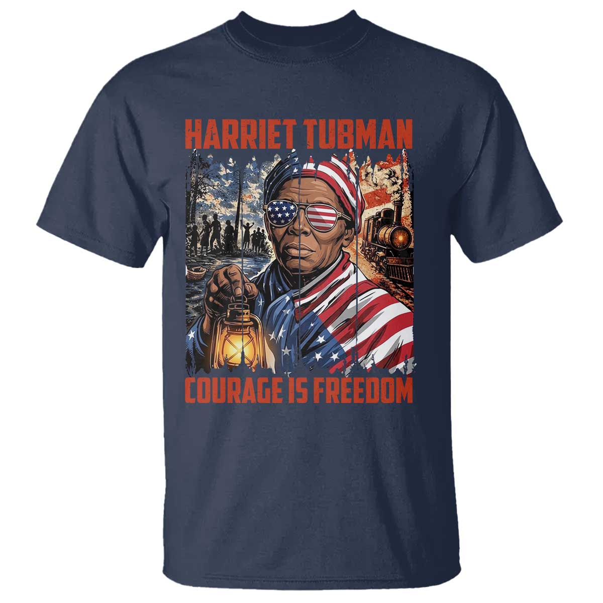 Harriet Tubman Courage Is Freedom T Shirt Black History Gift TS12 Navy Print Your Wear