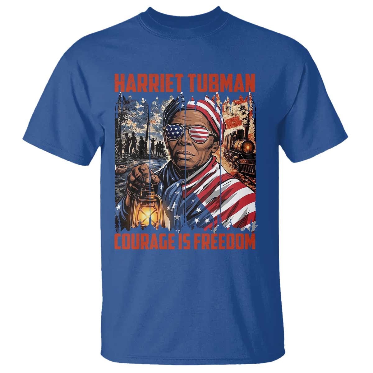 Harriet Tubman Courage Is Freedom T Shirt Black History Gift TS12 Royal Blue Print Your Wear