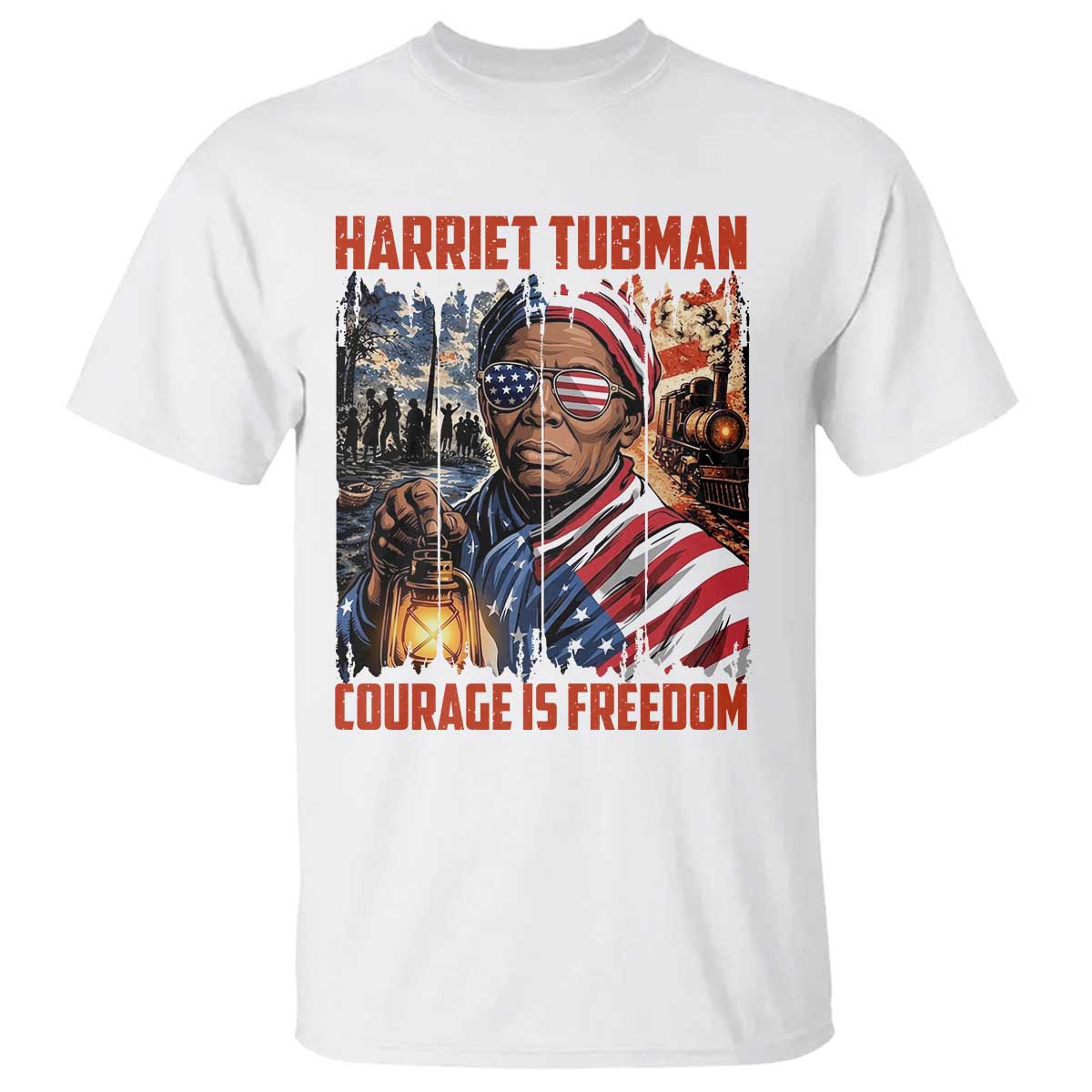 Harriet Tubman Courage Is Freedom T Shirt Black History Gift TS12 White Print Your Wear