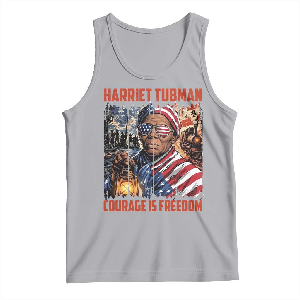 Harriet Tubman Courage Is Freedom Tank Top Black History Gift TS12 Athletic Heather Print Your Wear