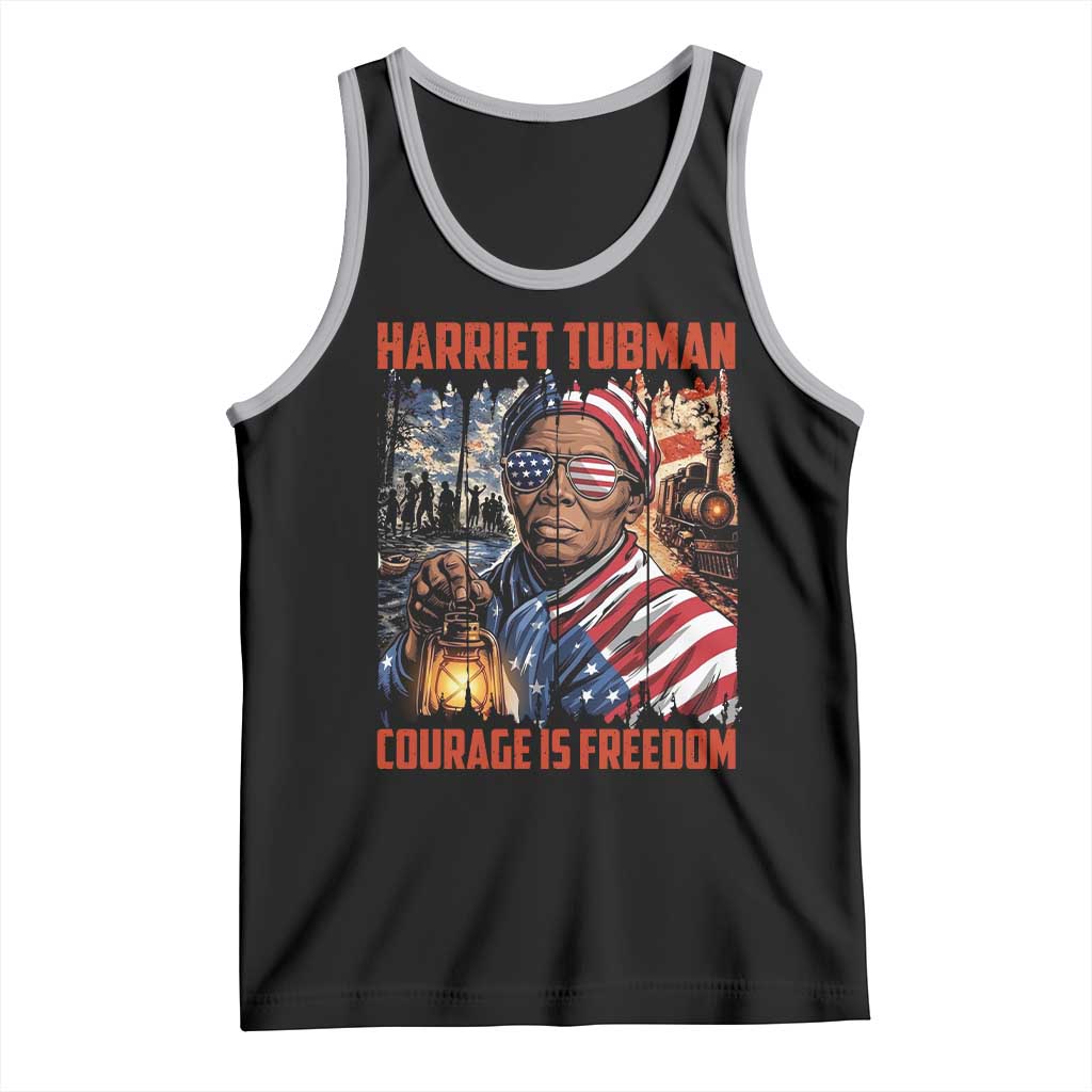 Harriet Tubman Courage Is Freedom Tank Top Black History Gift TS12 Black Athletic Heather Print Your Wear