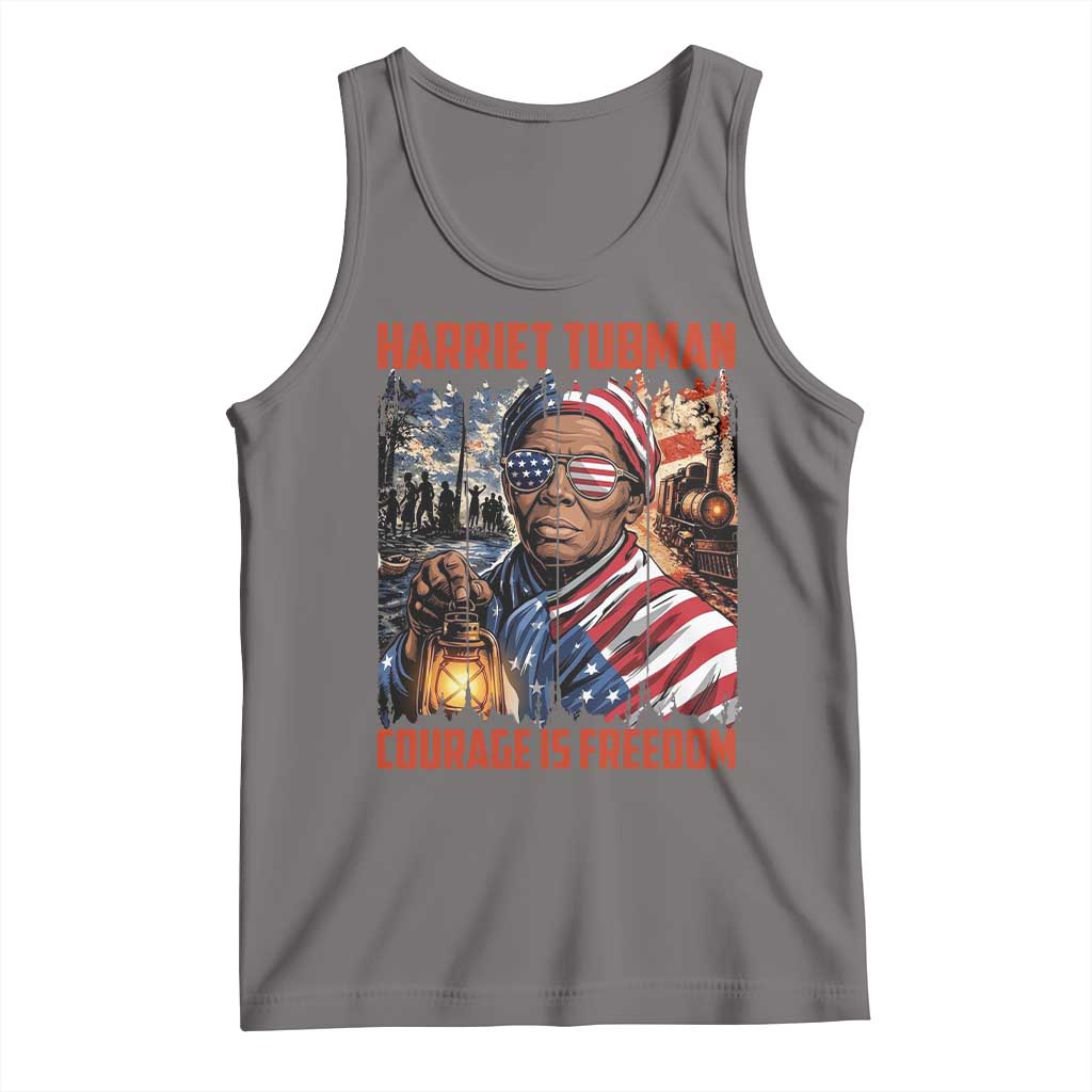 Harriet Tubman Courage Is Freedom Tank Top Black History Gift TS12 Deep Heather Print Your Wear