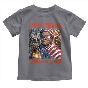 Harriet Tubman Courage Is Freedom Toddler T Shirt Black History Gift TS12 Charcoal Print Your Wear