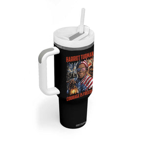 Harriet Tubman Courage Is Freedom Tumbler With Handle Black History Gift TS12 Print Your Wear