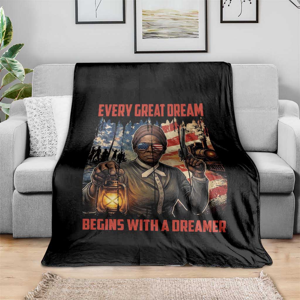 Harriet Tubman Quote Throw Blanket Every Great Dream Begins With A Dreamer TS12 Print Your Wear