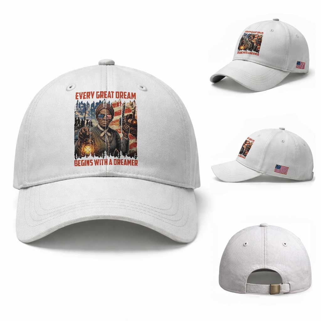 Harriet Tubman Quote Baseball Cap Every Great Dream Begins With A Dreamer TS12 Baseball Cap Universal Fit White Print Your Wear