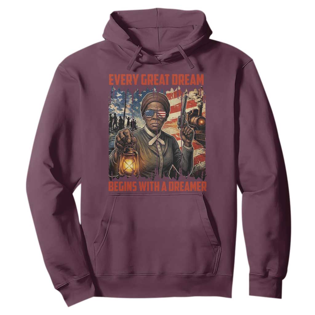 Harriet Tubman Quote Hoodie Every Great Dream Begins With A Dreamer TS12 Maroon Print Your Wear