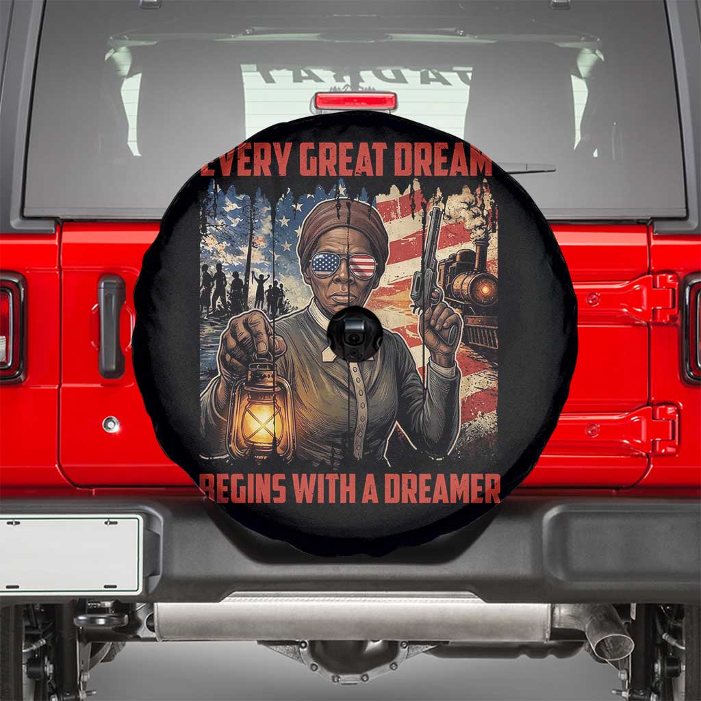 Harriet Tubman Quote Spare Tire Cover Every Great Dream Begins With A Dreamer TS12 Black Print Your Wear