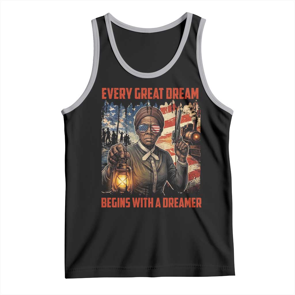 Harriet Tubman Quote Tank Top Every Great Dream Begins With A Dreamer TS12 Black Athletic Heather Print Your Wear