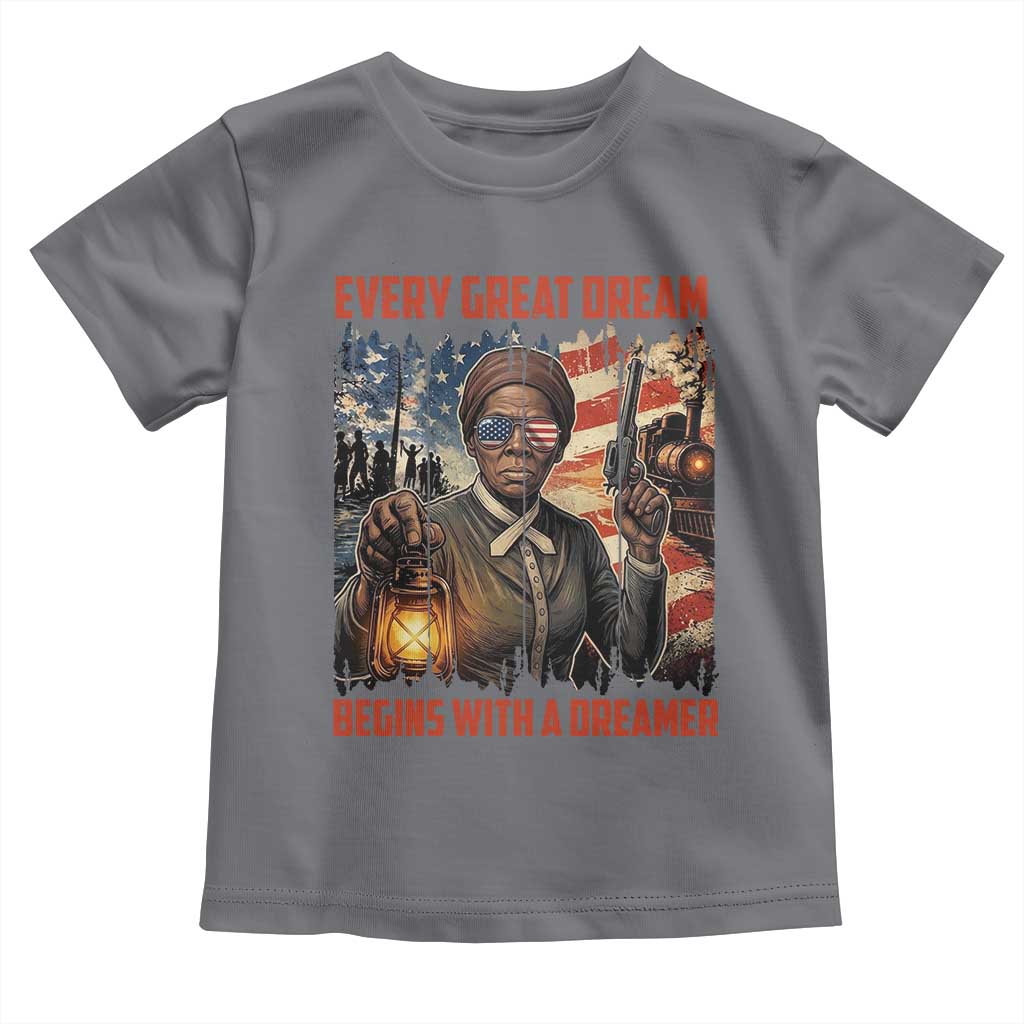 Harriet Tubman Quote Toddler T Shirt Every Great Dream Begins With A Dreamer TS12 Charcoal Print Your Wear