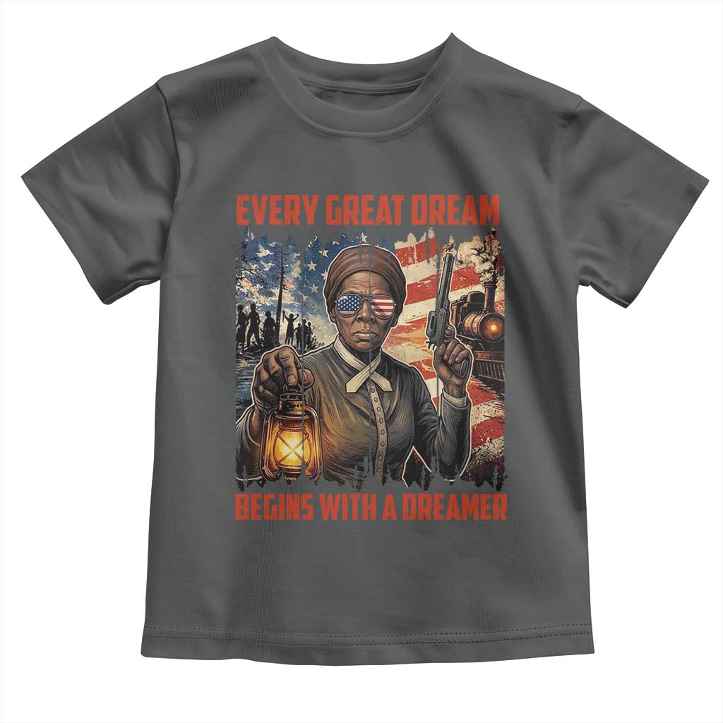 Harriet Tubman Quote Toddler T Shirt Every Great Dream Begins With A Dreamer TS12 Dark Heather Print Your Wear