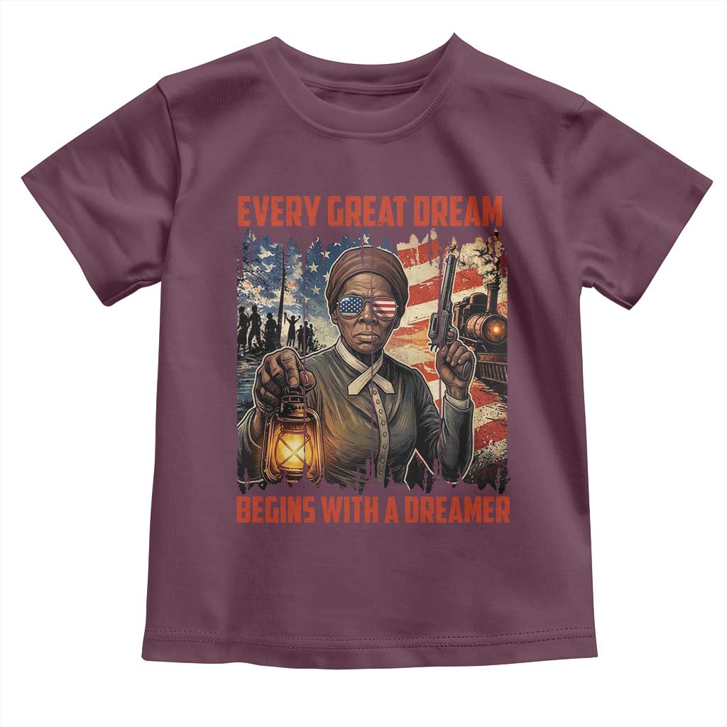 Harriet Tubman Quote Toddler T Shirt Every Great Dream Begins With A Dreamer TS12 Maroon Print Your Wear