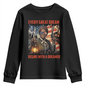 Harriet Tubman Quote Youth Sweatshirt Every Great Dream Begins With A Dreamer TS12 Black Print Your Wear
