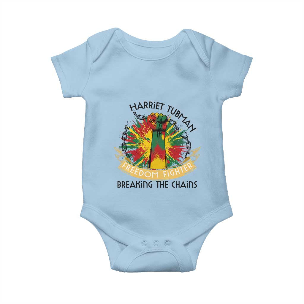 Harriet Tubman Baby Onesie Underground Railroad Hero Breaking Chains TS12 Light Blue Print Your Wear